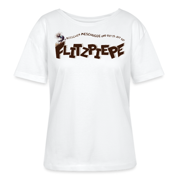 BERLINER FLITZPIEPE-Rundhals Frauen Bio-T-Shirt - Weiß