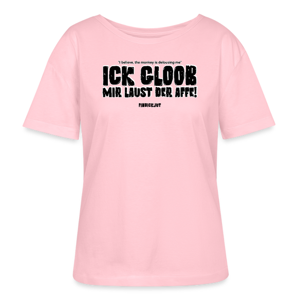 ICK GLOOB MIR LAUST DER AFFE-Rundhals Frauen Bio-T-Shirt II - Hellrosa