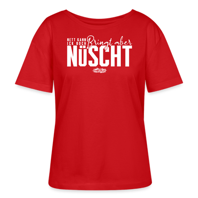 NETT KANN ICK OOCH-Rundhals Frauen Bio-T-Shirt dunkel - Rot