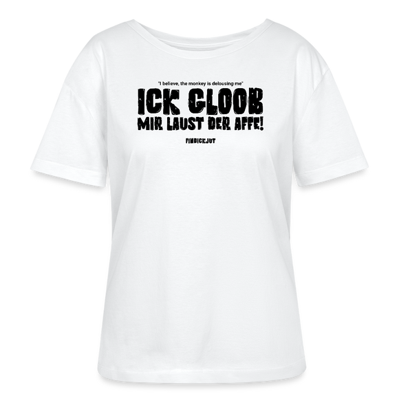 ICK GLOOB MIR LAUST DER AFFE-Rundhals Frauen Bio-T-Shirt II - Weiß
