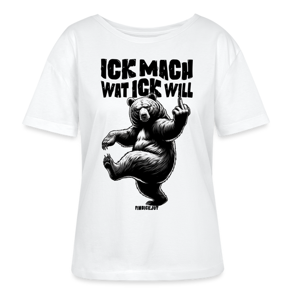 ICK MACH WAT ICK WILL-Rundhals Frauen Bio-T-Shirt - Weiß
