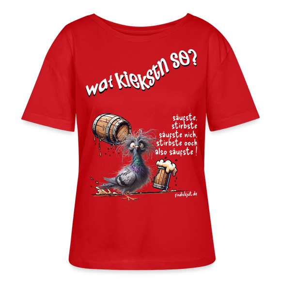 WAT KIEKSTN SO?-Rundhals Frauen Bio-T-Shirt - Rot