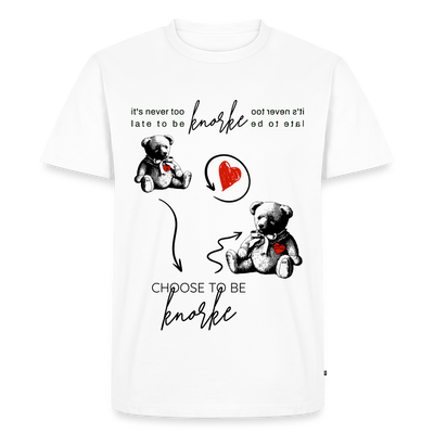 BERLINER KNORKE-Männer Premium BIO T-Shirt - Weiß