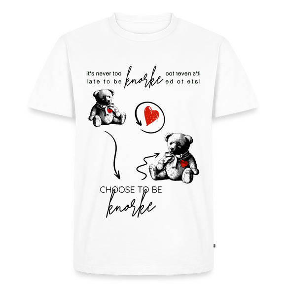 BERLINER KNORKE-Männer Premium BIO T-Shirt - Weiß