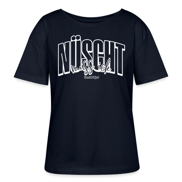 NÜSCHT MUSS ICK 25-Rundhals Frauen Bio-T-Shirt - Navy