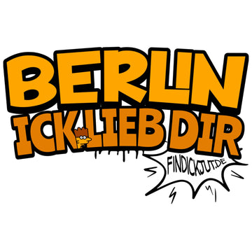 Design im Comic-Style-in gelborangen grossbuchstaben-berlin ick lieb dir