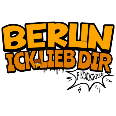 Design im Comic-Style-in gelborangen grossbuchstaben-berlin ick lieb dir