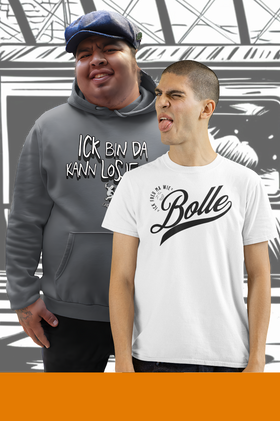 Männeroberbekleidung mit Designs in Original Berliner Schnauze