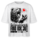 Berlin Souvenir-FIND ICK JUT-Frauen Boxy Bio-T-Shirt - Weiß meliert