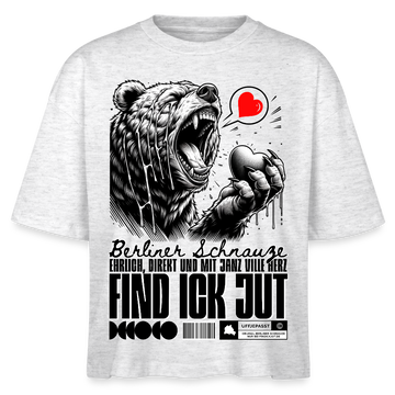 Berlin Souvenir-FIND ICK JUT-Frauen Boxy Bio-T-Shirt - Weiß meliert