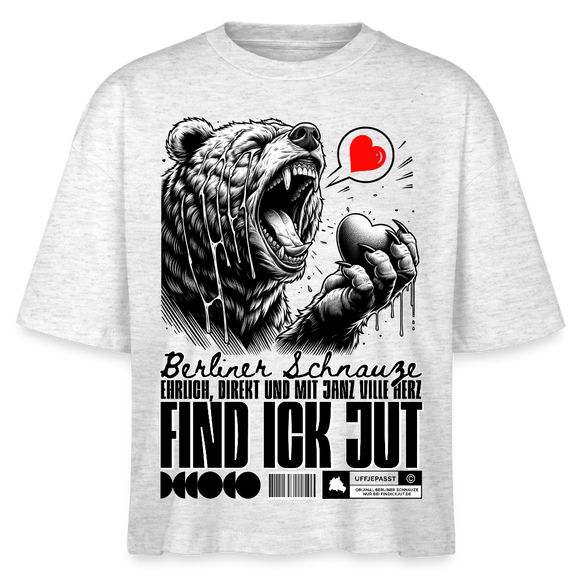Berlin Souvenir-FIND ICK JUT-Frauen Boxy Bio-T-Shirt - Weiß meliert