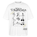 Sommer in Berlin-Oversized Unisex Bio T-Shirt - Weiß-Illustration auf einem Oversized Bio T-Shirt: „Dit is’n Träumchen“ mit handgezeichneten Berliner Sommer-Motiven wie Eis essen, chillen, Rad fahren, Hund ausführen, Sonnenbaden und Sandburg bauen. Darunter der Schriftzug „Sommer 2025 findICKjut“.