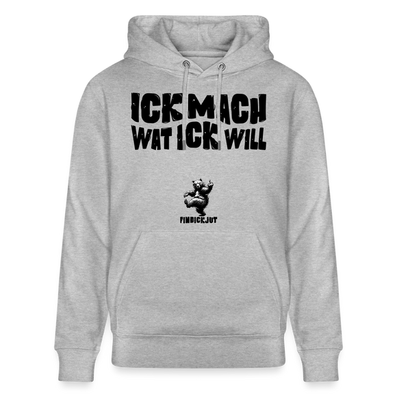 ICK MACH WAT ICK WILL-Unisex Bio-Hoodie II - Grau meliert