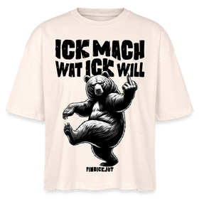 ICK MACH WAT ICK WILL-Frauen Boxy Bio-T-Shirt II - Weißgrau