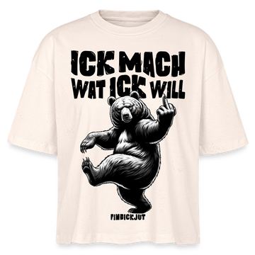 ICK MACH WAT ICK WILL-Frauen Boxy Bio-T-Shirt II - Weißgrau