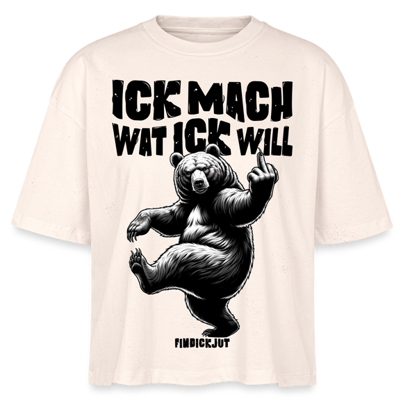 ICK MACH WAT ICK WILL-Frauen Boxy Bio-T-Shirt II - Weißgrau
