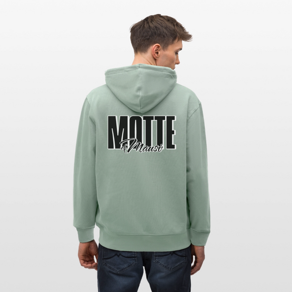 MOTTE UND MAUSI-Unisex Bio-Kapuzenjacke - Helles Graugrün