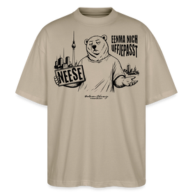 Berlin Souvenir mit Spruch-NEESE-Oversized Unisex Bio T-Shirt - Steingrau