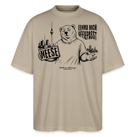 Berlin Souvenir mit Spruch-NEESE-Oversized Unisex Bio T-Shirt - Steingrau