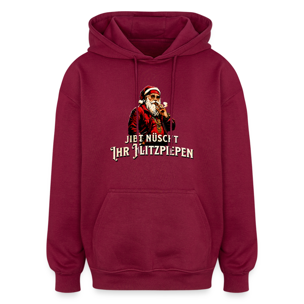 JIBT NÜSCHT IHR FLITZPIEPEN - Oversized Unisex Hoodie - Burgunderrot