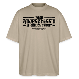 Berliner Spruch-NICH ANJESCHISSN- Oversized Unisex Bio T-Shirt - Steingrau