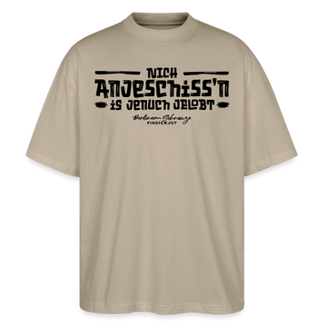 Berliner Spruch-NICH ANJESCHISSN- Oversized Unisex Bio T-Shirt - Steingrau