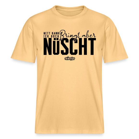 NETT KANN ICK OOCH-RELAXED FIT Unisex Bio T-Shirt - Hellgelb