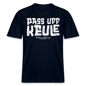 PASS UFF KEULE- RELAXED FIT Unisex Organic T-Shirt mit Berliner Schnauze - Navy
