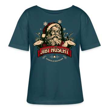 JIBT NÜSCHT zu Weihnachten-Rundhals Frauen Bio-T-Shirt - Dunkles Petrol