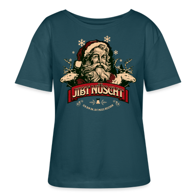 JIBT NÜSCHT zu Weihnachten-Rundhals Frauen Bio-T-Shirt - Dunkles Petrol