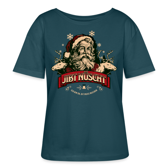 JIBT NÜSCHT zu Weihnachten-Rundhals Frauen Bio-T-Shirt - Dunkles Petrol