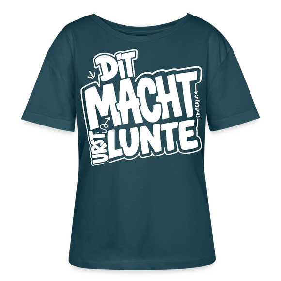 Berlin Shirt mit Spruch-DIT MACHT URST LUNTE-Rundhals Frauen Bio-T-Shirt - Dunkles Petrol