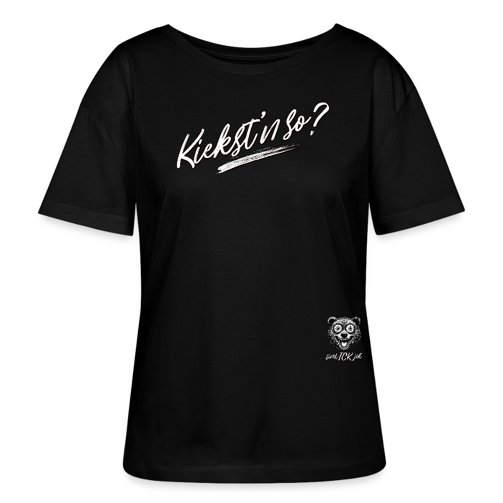 KIEKSTN SO? Rundhals Frauen Bio-T-Shirt - Schwarz