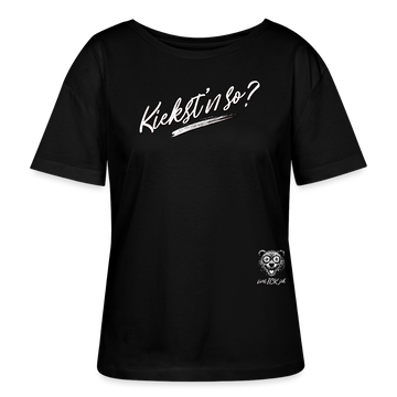 KIEKSTN SO? Rundhals Frauen Bio-T-Shirt - Schwarz