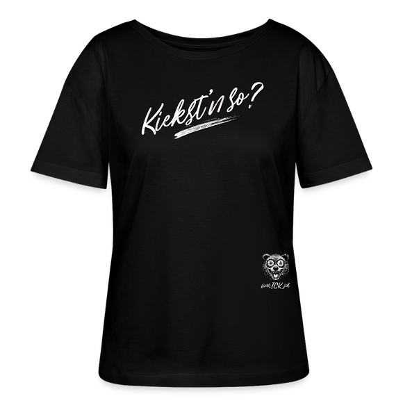 KIEKSTN SO? Rundhals Frauen Bio-T-Shirt - Schwarz