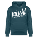 NÜSCHT FÜR SCHWACHE NERVEN-Unisex Bio-Hoodie mit Berliner Schnauze - Dunkles Petrol
