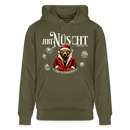 JIBT NÜSCHT-Unisex Bio-Hoodie-mit Berliner Bär - Khaki Grün