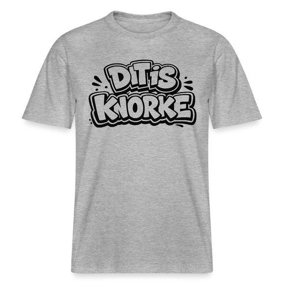 DIT IS KNORKE-RELAXED FIT Unisex Bio T-Shirt - Grau meliert