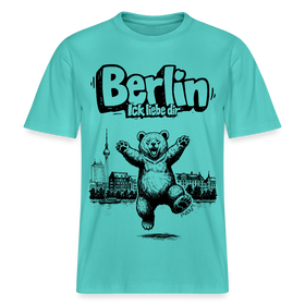 Berlin Souvenir- RELAXED FIT Unisex Bio T-Shirt-BERLIN ICK LIEBE DIR - Poolblau