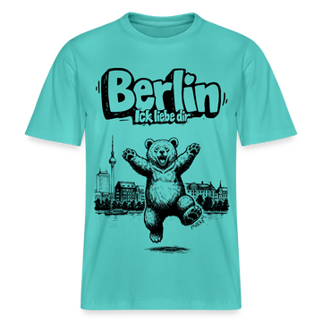 Berlin Souvenir- RELAXED FIT Unisex Bio T-Shirt-BERLIN ICK LIEBE DIR - Poolblau