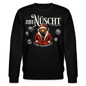 JIBT NÜSCHT-Unisex Bio-Sweatshirt-Berliner Bär Weihnachten - Schwarz