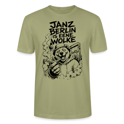 JANZ BERLIN IS EENE WOLKE-Dit Kiffer Shirt-Unisex T-Shirt - Nebelgrün