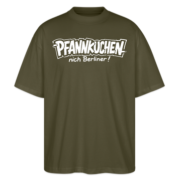 Witziges Berlin Shirt-PFANNKUCHEN, nich Berliner-Oversized Unisex Bio T-Shirt - Khaki