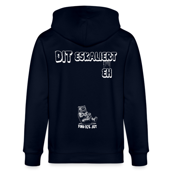 DIT ESKALIERT EH-Unisex Bio-Kapuzenjacke - Navy