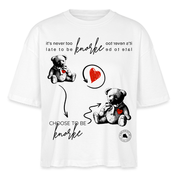 BERLINER KNORKE-Frauen Boxy Bio-T-Shirt - Weiß