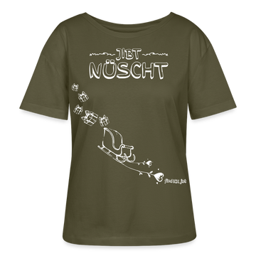 Weihnachten in Berlin 25- JIBT NÜSCHT- Rundhals Frauen Bio-T-Shirt - Khaki