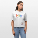 LIEBE IS BUNT-Frauen Boxy Bio-T-Shirt - Weiß meliert