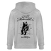 Unisex Kapuzenjacke mit dem „druff JESCHISS'N“-Design als Backprint. Die Jacke hat eine doppelt gefütterte Kapuze mit Kordelzügen, einen durchgehenden Metallreißverschluss und Kängurutaschen. Sie ist gerade geschnitten, aus 100% Bio-Baumwolle, und hat eine kuschelige Stoffdichte von 350 g/m². - Grau meliert