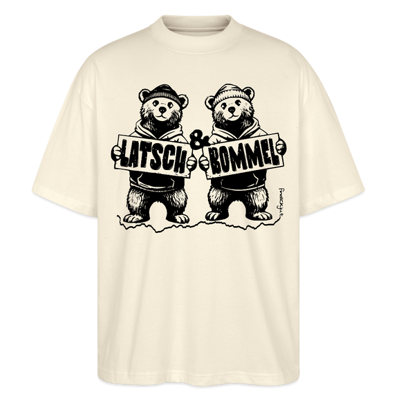 LATSCH & BOMMEL-Oversized Unisex Bio T-Shirt - Weißgrau