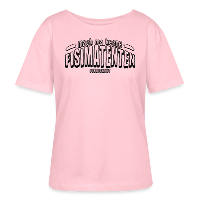 Berliner Spruch-FISIMATENTEN-Rundhals Frauen Bio-T-Shirt - Hellrosa